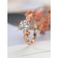 thumbnail image 3 of HeartsAndYou Milgrain Solitaire with Accents Ring 2.5ct Round Cut Moissanite 18k Rose Gold over Silver, 3 of 9