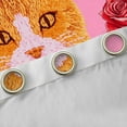 thumbnail image 4 of Feelyou Kawaii Cat Kitten Blackout Curtains Set of 2 (52x84 Each) for Kids, Rose Flower Floral Window Curtains, Pink Cartoon Animal Theme Curtains and Drapes, Black Out Curtains Decor, 4 of 6