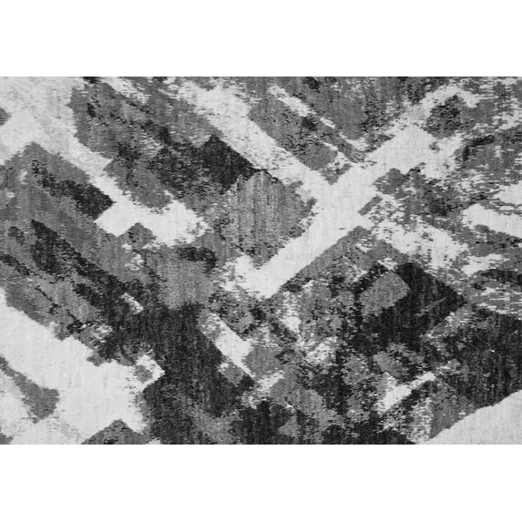 Ahgly Company Indoor Rectangle Abstract Gray Modern Area Rugs, 2' x 5'
