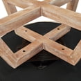 thumbnail image 4 of Aurora Classic 360° Linen Upholstered Swivel Accent Chair with Solid Wood Cross-Shaped Legs, Beige, 4 of 5