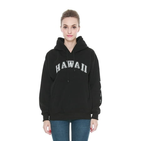 - Adult Unisex Hooded Hawaii Heavy Pullover Fleece Hoodie Sweatshirt in Black XL