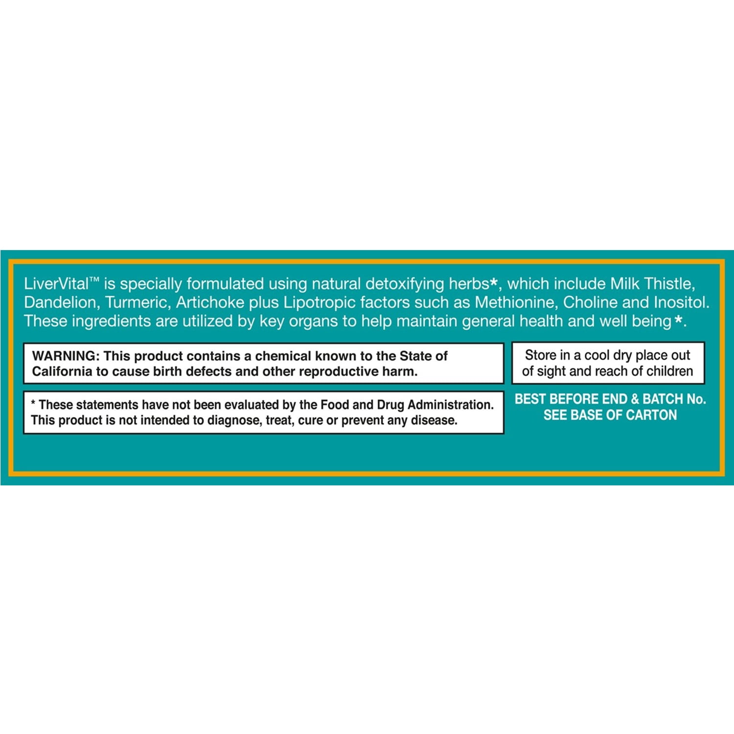 HealthAid LiverVital, Liver Health & Support, with Milk Thistle, Dandelion, Turmeric & Artichoke Plus Methionine, Choline & Inositol, 60 Vegetarian Tablets
