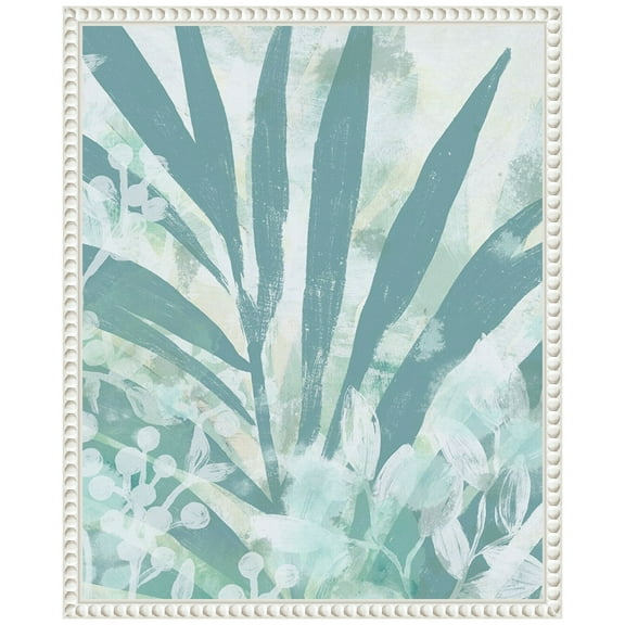 Amanti Art Aqua Palms II Framed Canvas Wall Art Print