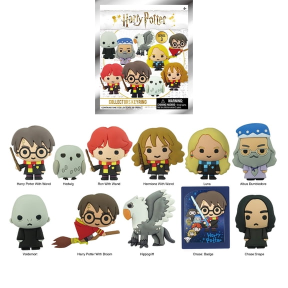Officially Licensed by Harry Potter Blind Bag Mystery Harry Potter Characters Clip Keychain, 1 Clip Keychain, 1 Count
