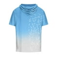 thumbnail image 4 of Teissuly Men Casual Round Neck Digital Printing Pullover Fitness Sports Hooded Shorts Sleeves T Shirt Blouse, 4 of 4