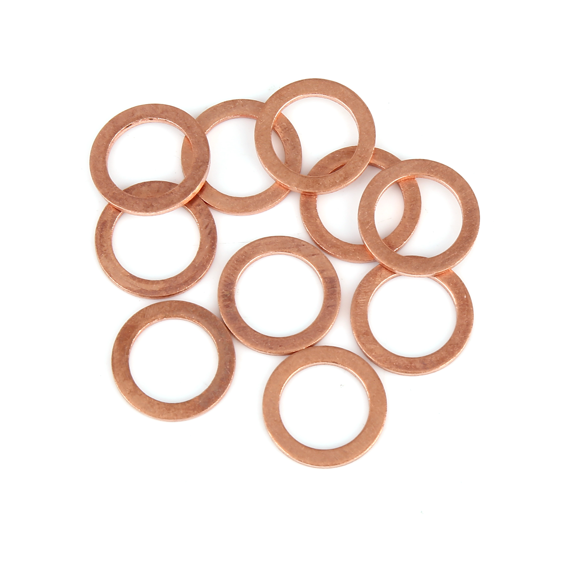 10pcs Copper Crush Washer Flat Sealing Gasket Ring Spacer for Car 13 x