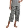 thumbnail image 3 of Hue MEDIUM GREY HEATHER Women's Sweet Kitty Print Capri Pajama Bottom, US Large, 3 of 4