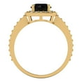 thumbnail image 4 of 1.335 ctw with Simulated Diamond Halo Accents Anniversary Ring for Women | Round Cut Natural Onyx | Hyperallergenic Solid 18K Yellow Gold, 4 of 5