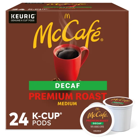 McCafe Premium Roast Decaf Coffee, Keurig K-Cup Pods, Decaffeinated, 24 Count