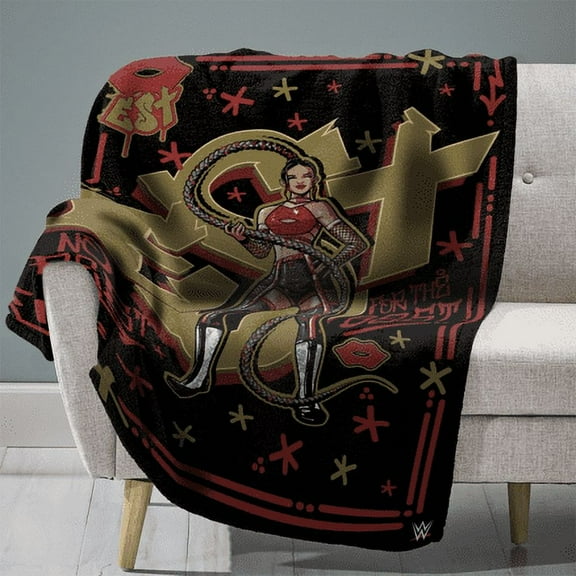 Black Bianca Belair 60" x 80" Raschel Plush Throw Blanket