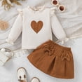 thumbnail image 4 of Toddler Baby Girl Fall Winter Long Sleeve Outfits Pullover & Plaid Pants Sets 6-12 Months 12-24 Months 2t 3t 4t 5t 6t 7t 8t 9t Children Brown 6-9 Months, 4 of 7