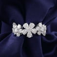 thumbnail image 3 of Oryn Jewelry 14K White Gold Plated Moissanite Band - 1.3 Ct Round Cut Brilliant Moissanite Band - Floral Inspired Moissanite Bands - Birthday Jewelry Gift for Her, 3 of 5