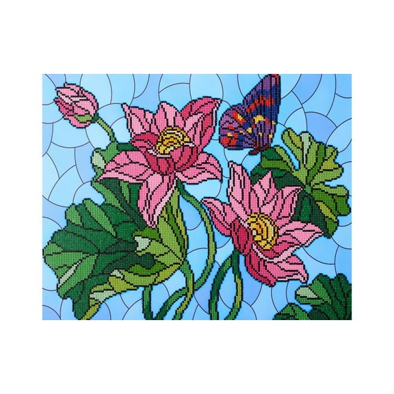 Diamond Art By Leisure Arts Diamond Painting Kits For Adults 16"X20" Advanced Stain Glass Flower, Full Drill, Art Kits, Dimond Art, For Adults, Kit