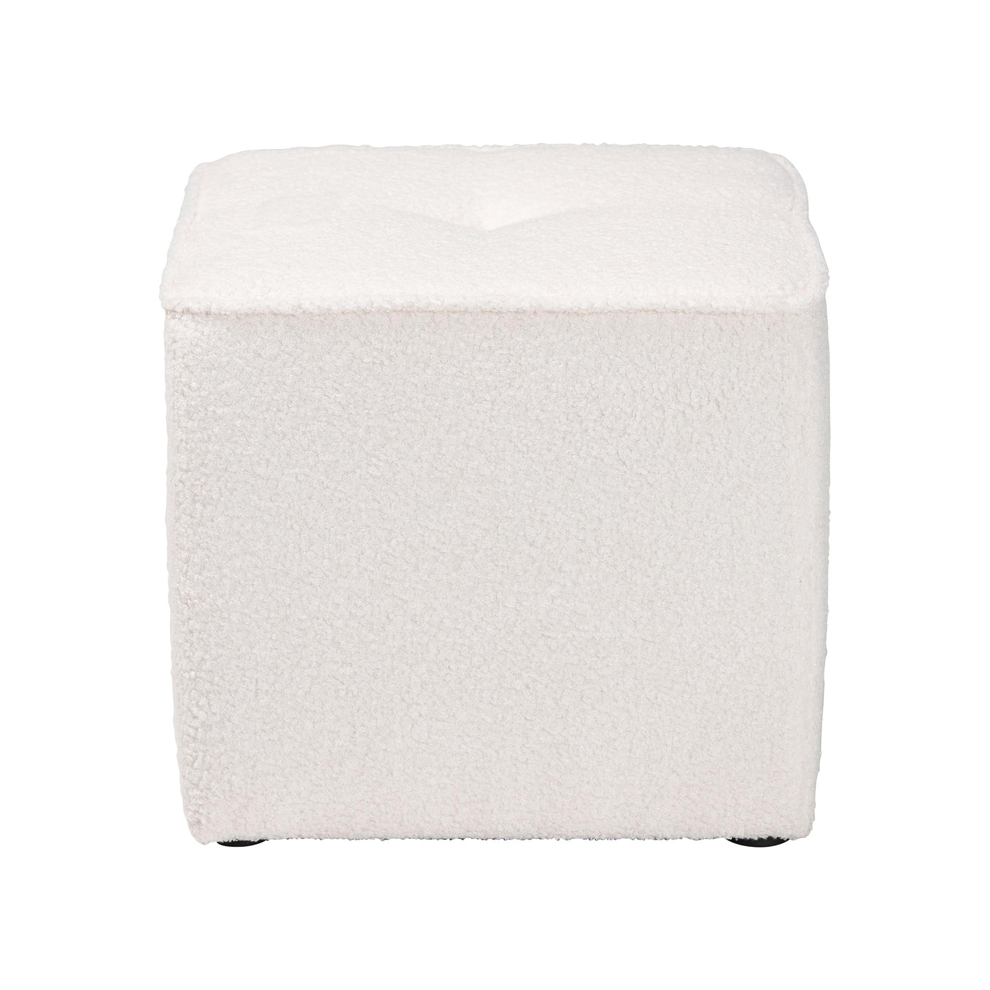 Baxton Studio Isaiah Modern and Contemporary Ivory Boucle Upholstered Ottoman