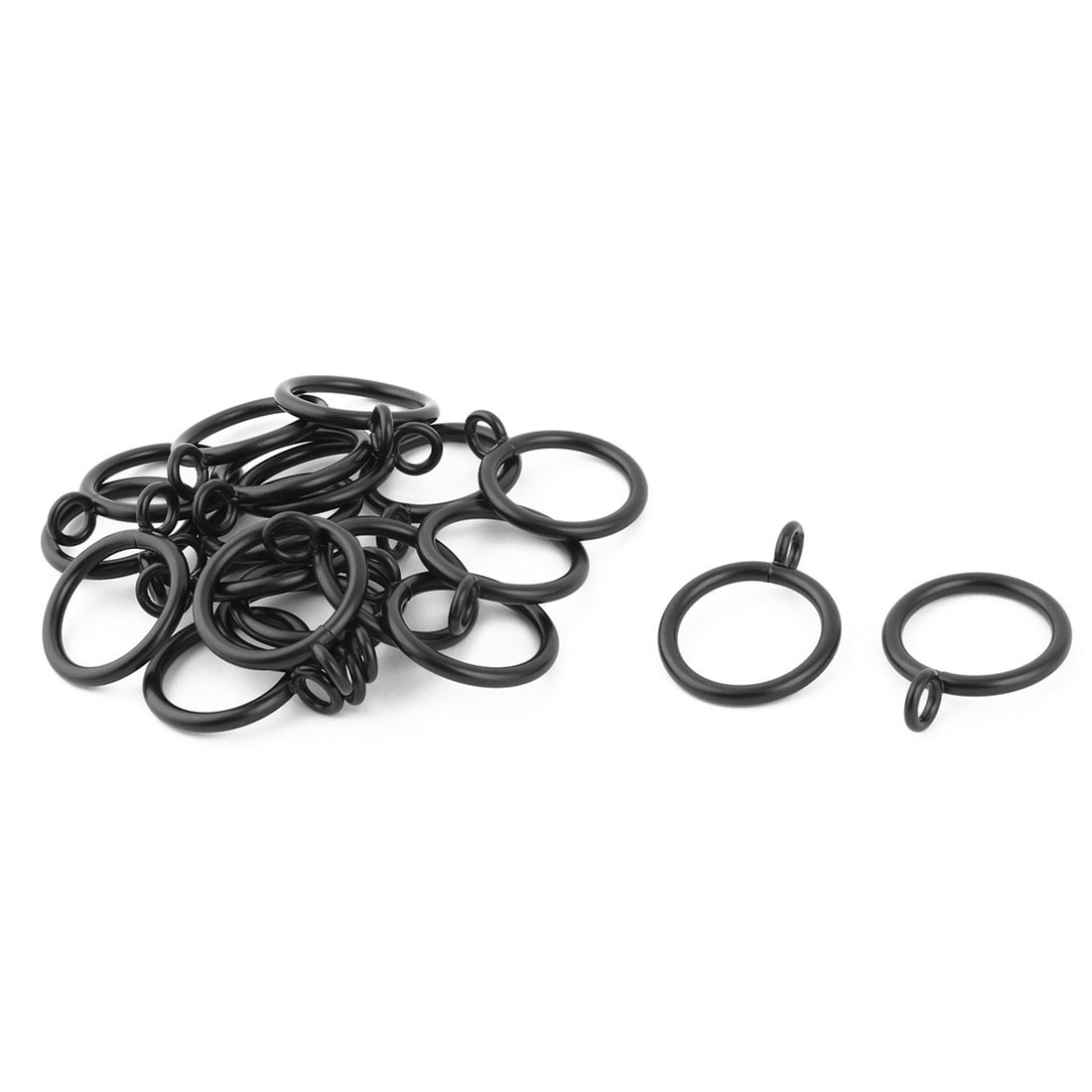 6 in a Pack Dark Wood Plastic Curtain Pole Rings 56mm 28mm poles