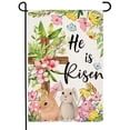 thumbnail image 1 of Bandera de jardín Doncida He Is Risen para Pascua, 30 x 45 cm, arpillera, 1 of 6