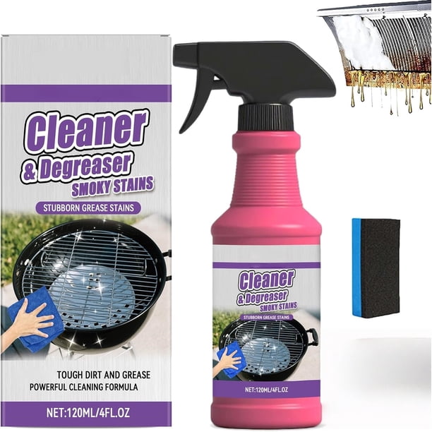 Limpiador Multiusos en Spray para Parrilla, Barbacoa, Rejillas de Horno, Planchas y Sartenes, 120ml, Desengrasante de Alta Resistencia, No Abrasivo, Seguro para Alimentos