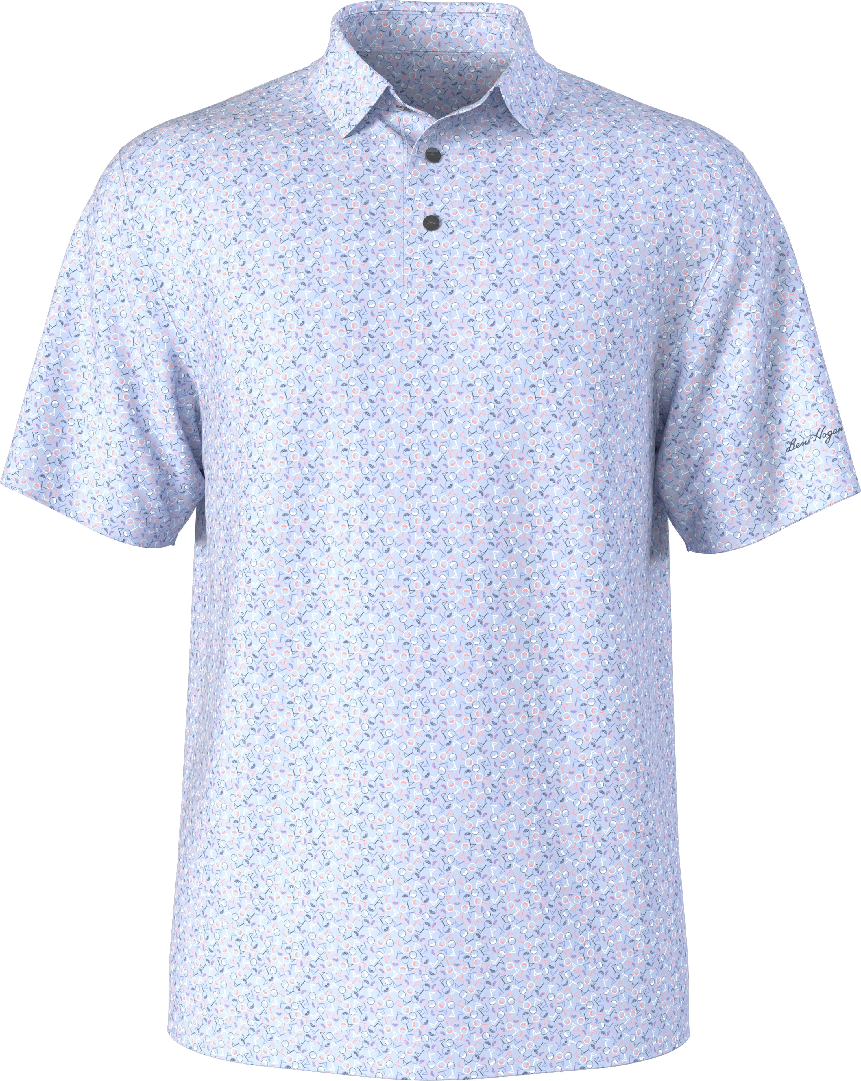 Ben Hogan Men's & Big Men's Performance Multicolor Mini Golf Short Sleeve Polo Shirt, up to 5XL