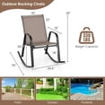 thumbnail image 3 of Gymax Set of 2 Metal Rocking Chair Heavy-Duty Rocker Outdoor Anti-Slip Brown Patio, 3 of 8