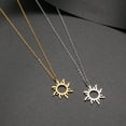 thumbnail image 5 of 14K Yellow Gold Necklaces Simple Little Sun Pendant Collar Chain Fashion Necklace For Women Men Jewelry Friends Best Gifts NEW, 5 of 8