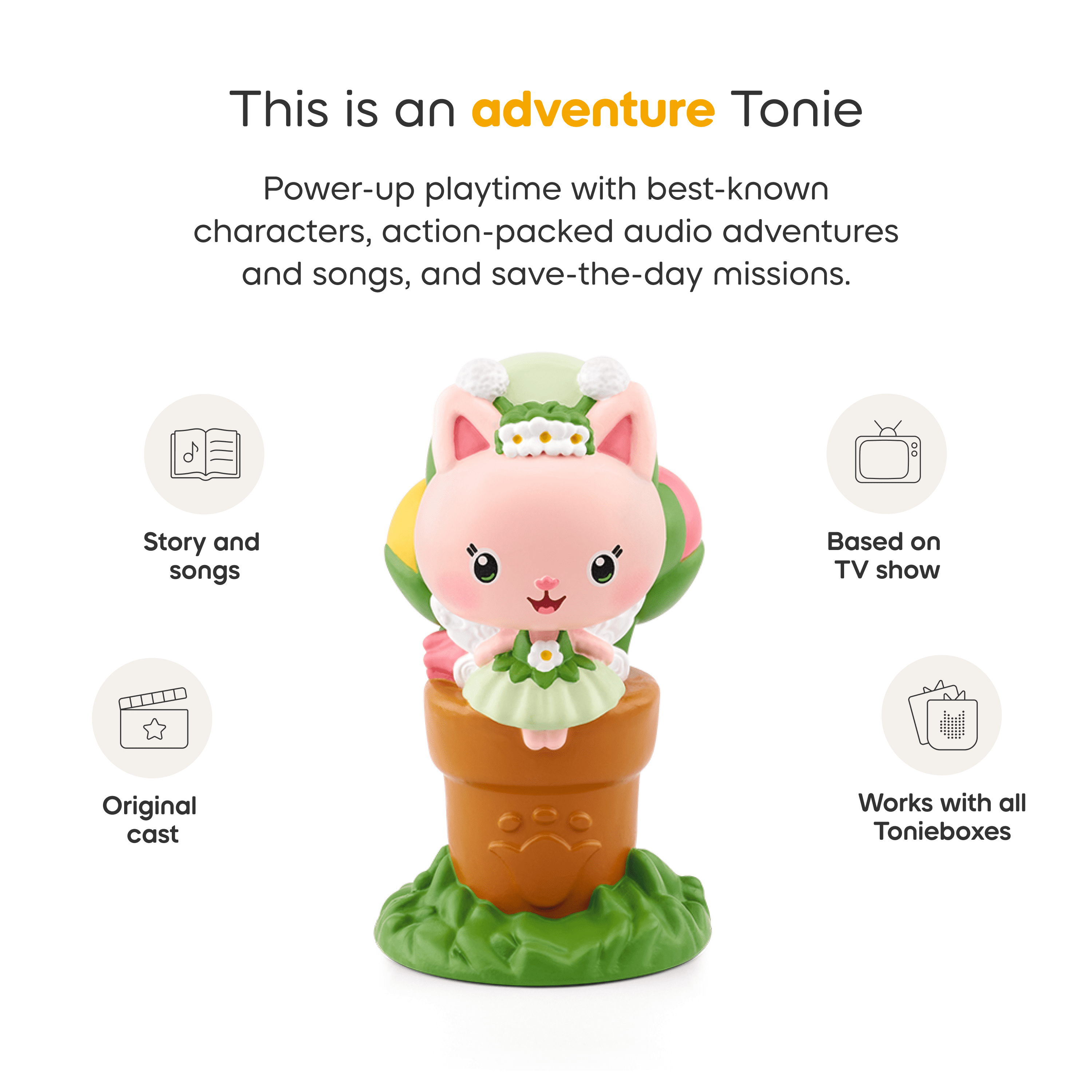 tonies Toniebox 2 Bundle with Gabby, Cakey Cat and Kitty Fairy from Gabby Dollhouse – Sky Blue (English)