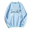 thumbnail image 4 of Amzcrzy Chandails pour Femmes Mode Imprimé Sourire Col Rond Chandail Décontracté Manches Longues pour Femmes Automne chandail Ample, 4 of 4