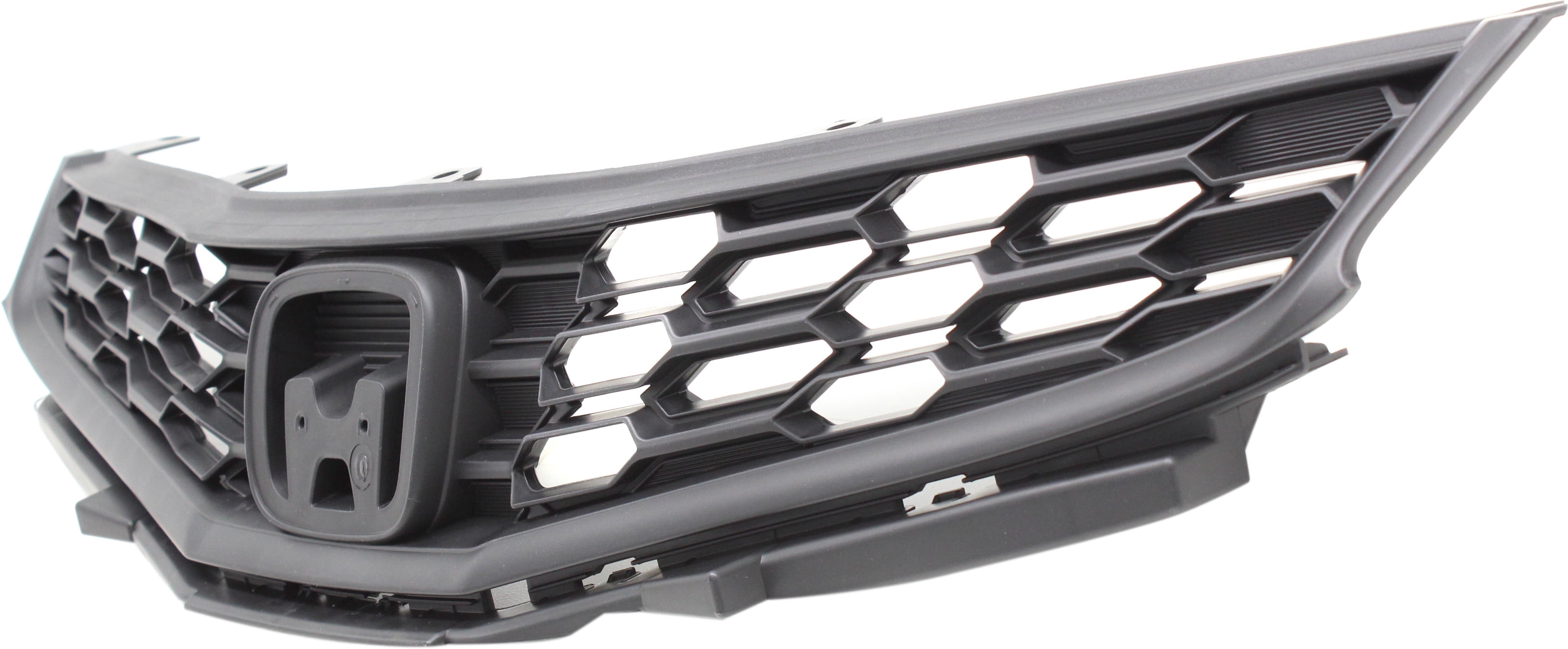 Grille Assembly Compatible With 2012-2014 Honda Fit Textured Dark Gray Shell and Insert