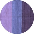 thumbnail image 1 of Ahgly Company Indoor Round Abstract Blue Contemporary Area Rugs, 4' Round, 1 of 4
