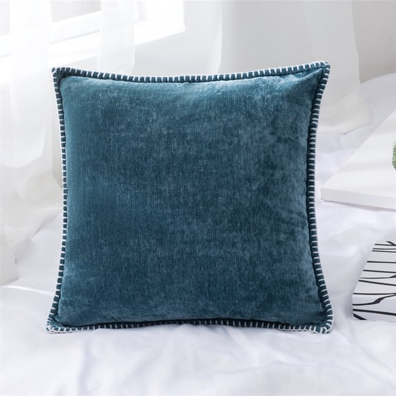 18x18 inches Home Decorative Throw Pillow Covers Throw Pillow Case Square Solid Color Chenille Pillowslip Protector for Sofa Bed Car