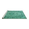 thumbnail image 2 of Ahgly Company Machine Washable Indoor Round Persian Turquoise Blue Traditional Area Rugs, 3' Round, 2 of 4