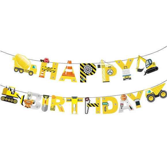 EeaseCA Construction Project Themed Banner Hanging Pull Flag Letter Banner