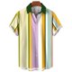 thumbnail image 3 of Camisa de moda con estampado de rayas, blusas de verano de gran tamaño para hombre, ropa informal de manga corta con botones, blusas de gran tamaño, camisas hawaianas, 3 of 5
