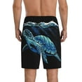 thumbnail image 3 of Daiia Ocean Turtle Mens Woven Stretch Pajama Short,Short Pajama Pants-Small, 3 of 9