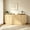 Natural Oak, variant on AUU 60" Modern Wood Grain Laminate Sideboard with Push-to-Close Doors – Adjustable Shelves, Concealed Storage for Dining Room, Living Room, or Entryway