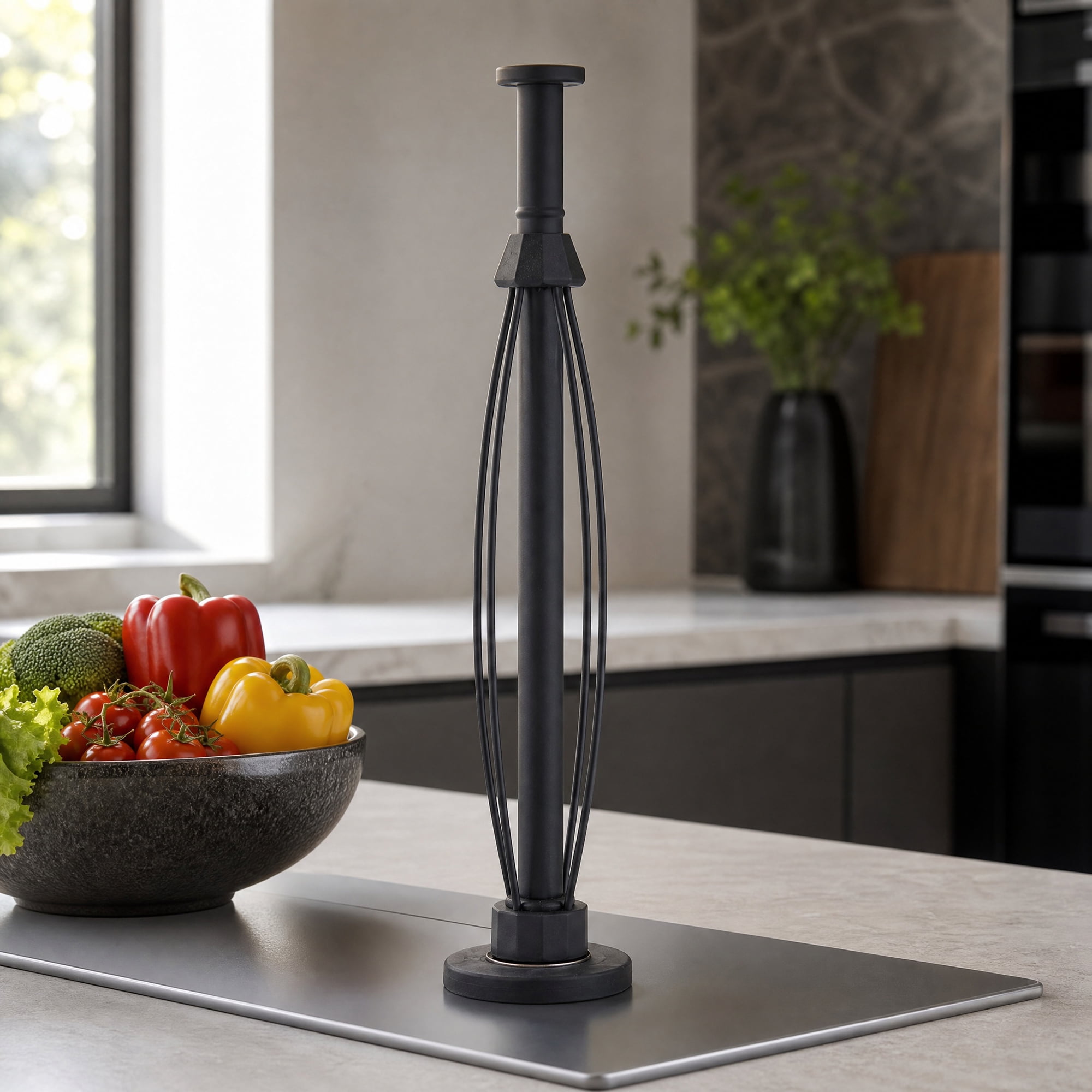 Unique Bargains Metal Magnetic Rustproof Under Cabinet Kitchen Rack Black B 12.4" x 2.6"