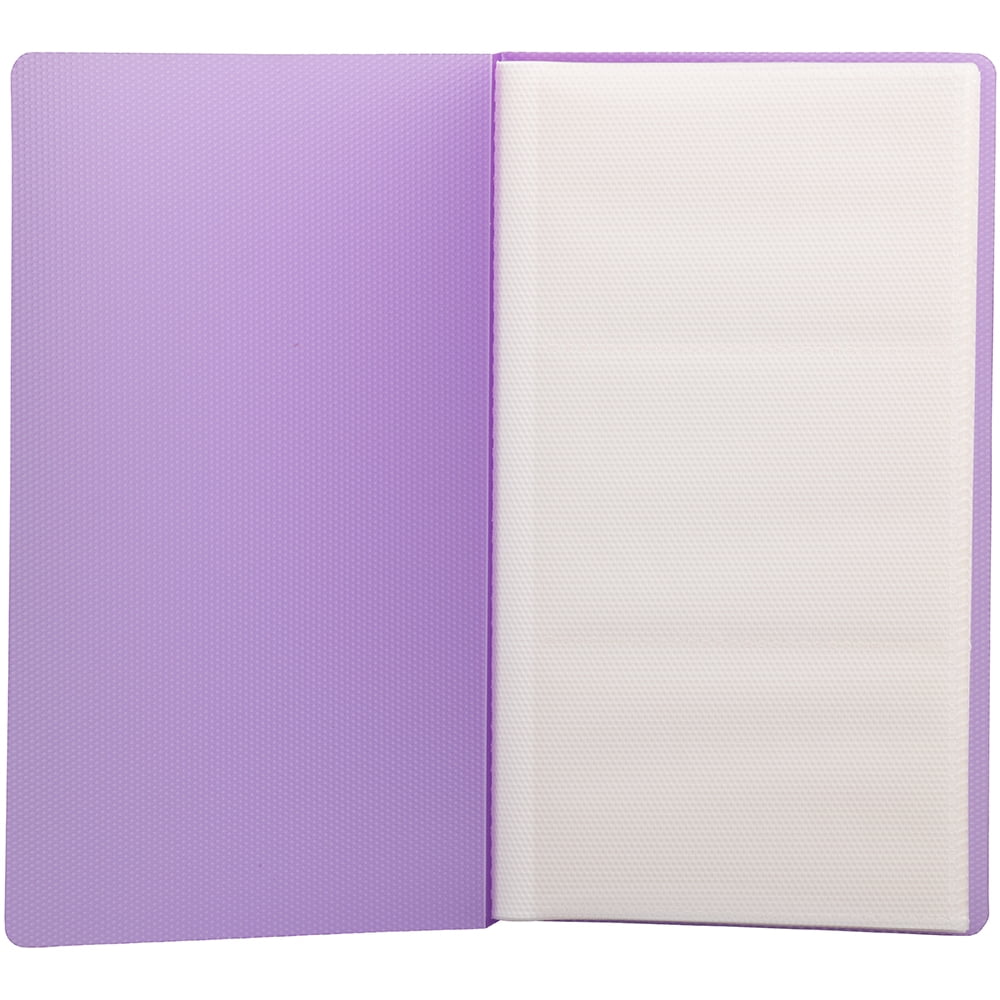 JAM Business Card Book, 4 x 7 1/4, 72 Card Capacity, Purple, Sold Individually