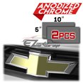 thumbnail image 2 of 2Pcs 5"x10" Chevy Emblem Bowtie Anodized Chrome Champagne Gold Vinyl Wrap Sticker Decal Film Sheet, 2 of 7