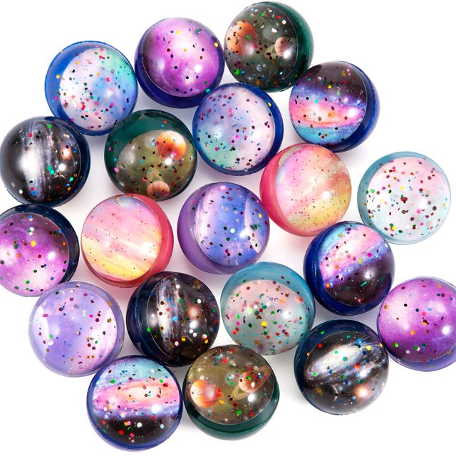 Bouncy Balls Pllieay, 32 mm, tema espacial para fiestas infantiles, 20 unidades