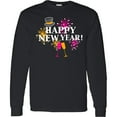 thumbnail image 3 of Inktastic Happy New Year with Hat Fireworks and Wine Glasses Long Sleeve T-Shirt, 3 of 5