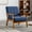 Navy Blue, variant on MOONMISS Mid Century Modern Arm Chair with Rubber Wood Frame, Accent Chair with Velvet Upholstery for Living Room Bedroom Reading Room, Easy Assembly,Navy Blue