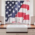 thumbnail image 2 of Ambesonne American Flag Kitchen Curtains, Americana Old Glory, 55"x24", Dark Coral Indigo and White, 2 of 3