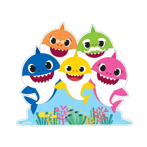 Baby Shark Family Cardboard StandUp, 3.5ft, MotionActivated Music