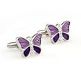 thumbnail image 3 of Perfect Cufflinks Butterfly Lavender Crystal Cufflinks, Rhodium, 3 of 5