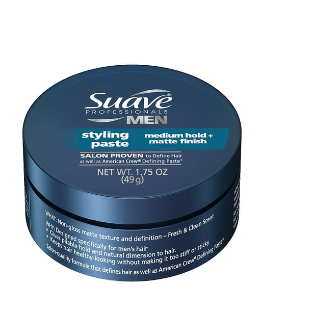 Suave Professionals Men Medium Hold + Matte Finish Styling Paste, 1.75