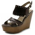 thumbnail image 1 of Ollio Women's Shoes Burnish Vintage Faded Fringe Wedge Heel Sandals FT01, 1 of 6