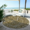 thumbnail image 6 of Addison Rugs Chantille Indoor/Outdoor Traditional Paisley Brown Washable Round Rug, 8' x 8', 6 of 6