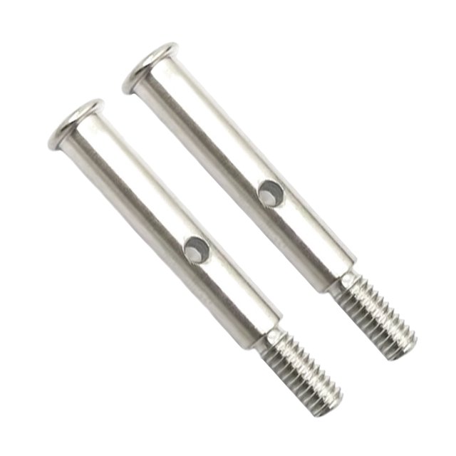 2 piezas RC Metal eje de la rueda delantera apto para trax-xas escala 1:10 RC Monster camión piezas de repuesto accesorios de reparación Sunnimix eje delantero del coche rc