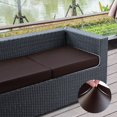thumbnail image 4 of Subrtex Stretchy PU Leather Seperate Seat Cushion Covers, Set of 2, Chocolate, 4 of 6