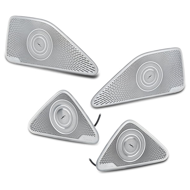 Cubiertas para bocinas de puerta cubiertas para bocinas estéreo para automóvil Cromo mate resistente al desgaste 4 piezas Antiarañazos con luz ambiental de 64 colores para ANGGREK Otros