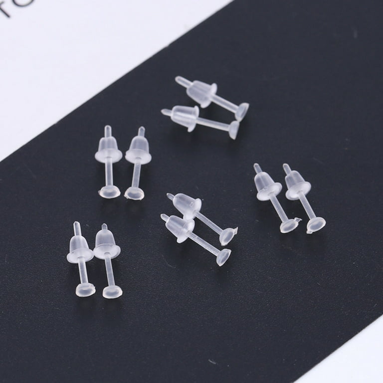 Clear Earrings for Sports, Plastic Earrings for Surgery, KMEOSCH 6 Pairs Clear  Invisible Plastic Posts Piercing Earring Retainer (Lucky Leaf Clover Studs)  - Yahoo Shopping